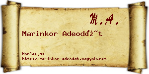 Marinkor Adeodát névjegykártya